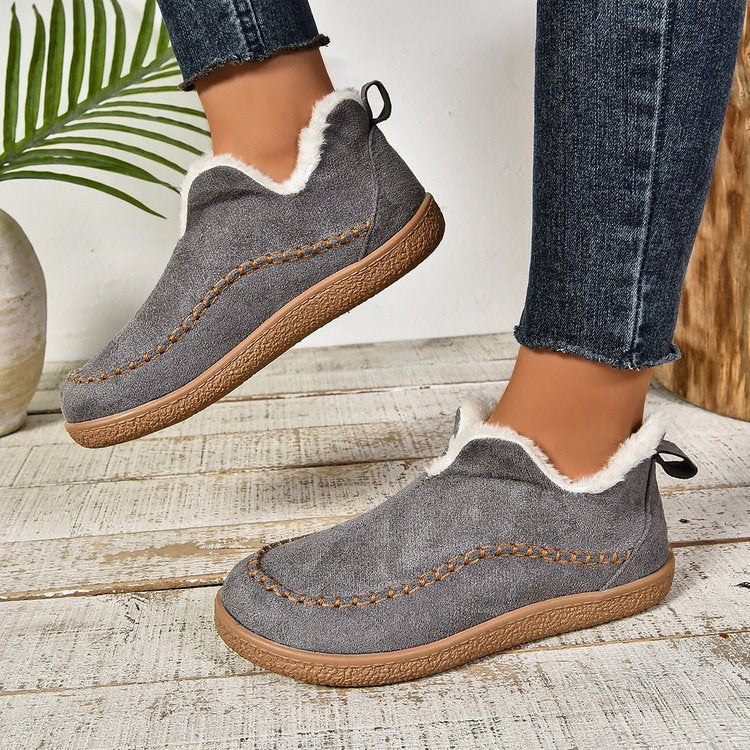 Damen Thermo‑Mokassin‑Slipper mit hohem Schaftkragen, handgenähter Ziernaht und flexibler Profilsohle Nord Taschen