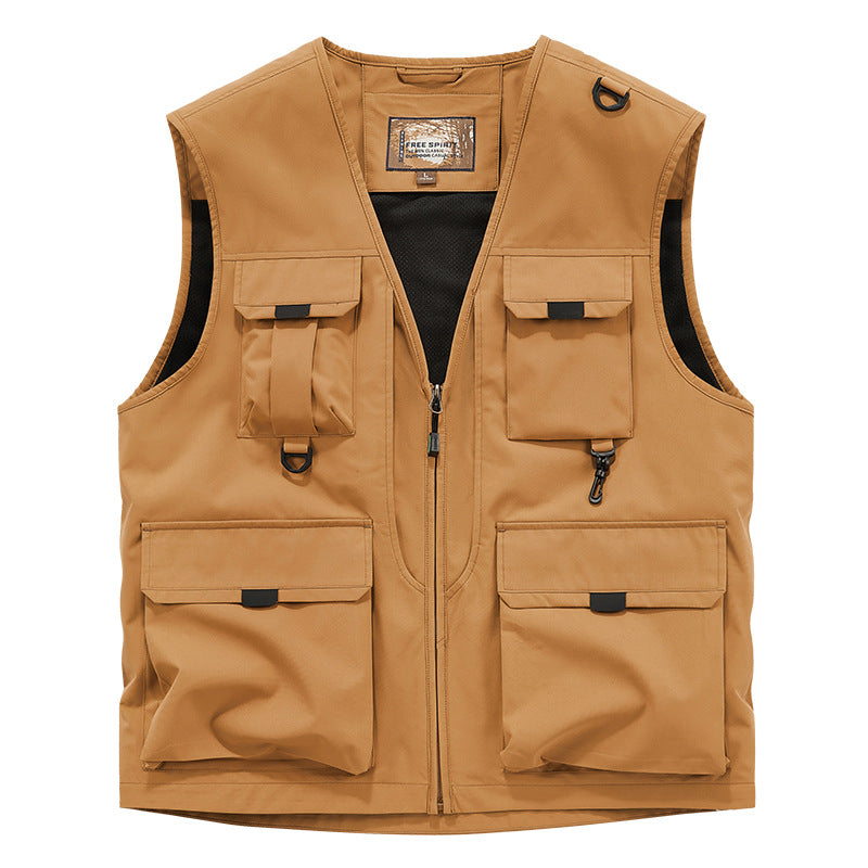 Herren Multifunktionale Utility-Weste mit Mehrfach‑Taschen und robustem Reißverschluss Nord Taschen