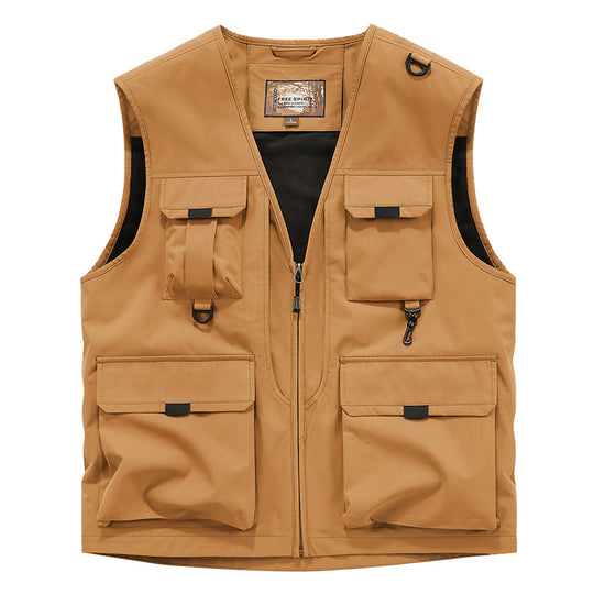 Herren Multifunktionale Utility-Weste mit Mehrfach‑Taschen und robustem Reißverschluss Nord Taschen