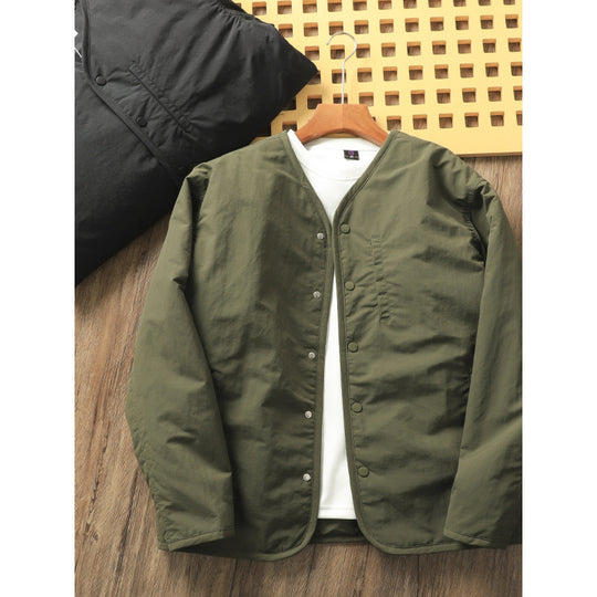 Herren Leicht wattierte Thermo-Linerjacke mit Druckknopfverschluss und gerundetem Saum Nord Taschen