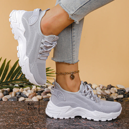 Damen Sportliche Mesh Sneakers mit dämpfender Sohle und atmungsaktiver Konstruktion
