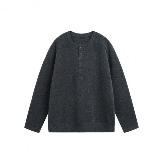 Unisex Feinstrick-Henley-Pullover mit Raglanärmeln und halber Knopfleiste Nord Taschen