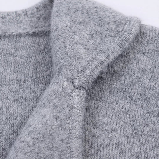 Damen Kurzer Wollmix-Cardigan-Mantel mit Schalkragen und Schmucksteinapplikationen Nord Taschen