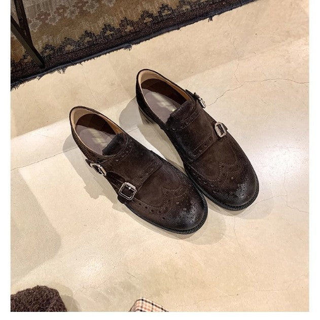 Herren Doppel-Monk-Slipper aus Veloursleder mit Budapester-Lochung und komfortabler Lederinnensohle Nord Taschen
