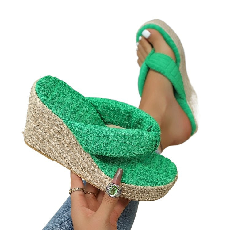 Damen Glamouröse Wedge-Pantoletten mit weich gepolsterter Sohle