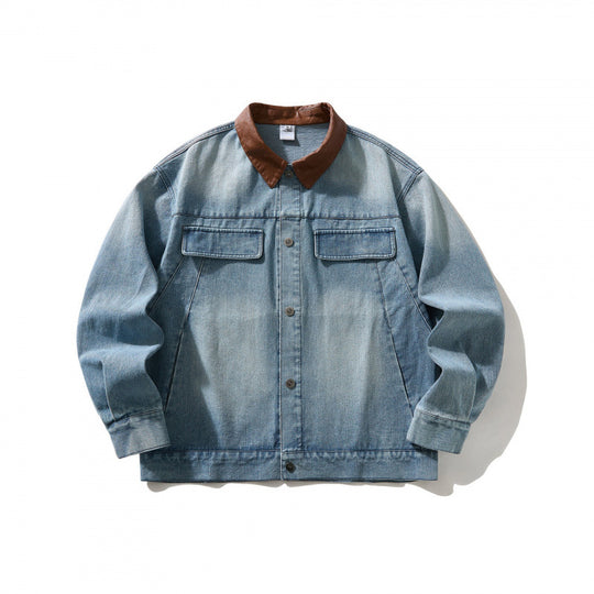 Herren Jeansblouson im Worker-Look mit Kontrastkragen Nord Taschen