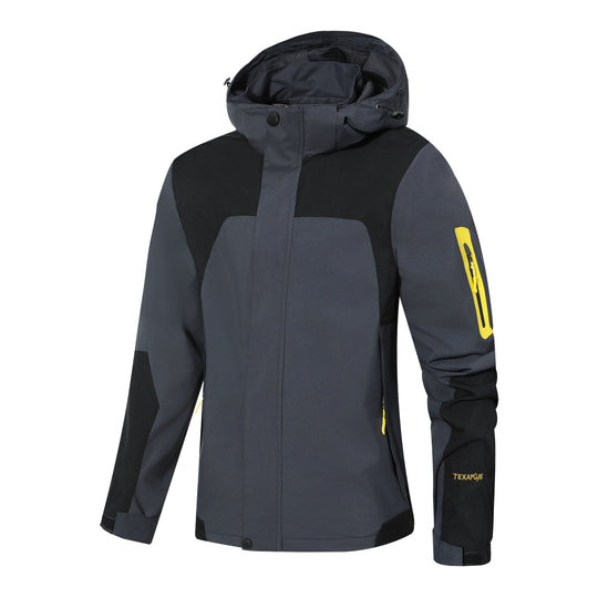 Herren Wasserdichte Softshell-Outdoorjacke mit Kapuze, Ärmel-Reißverschlusstasche und winddichter Membran Nord Taschen