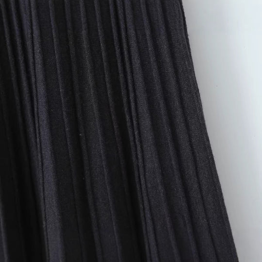 Damen Plissierter Maxirock mit hoher Taille und Elastikbund Nord Taschen