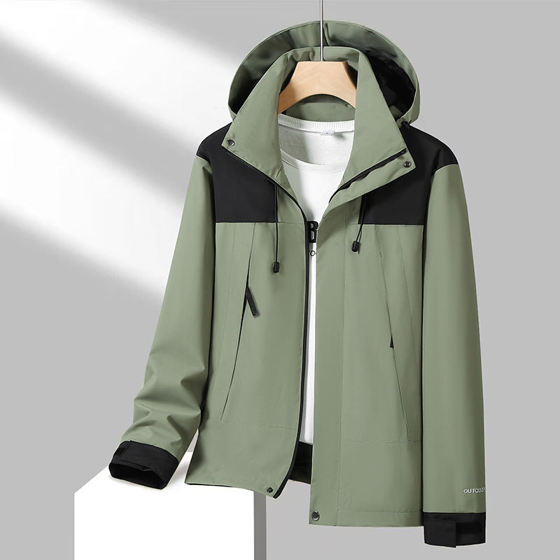 Herren Leichte Softshelljacke mit Kontrast-Schulter, verstellbarer Kapuze und wasserabweisender Membran Nord Taschen