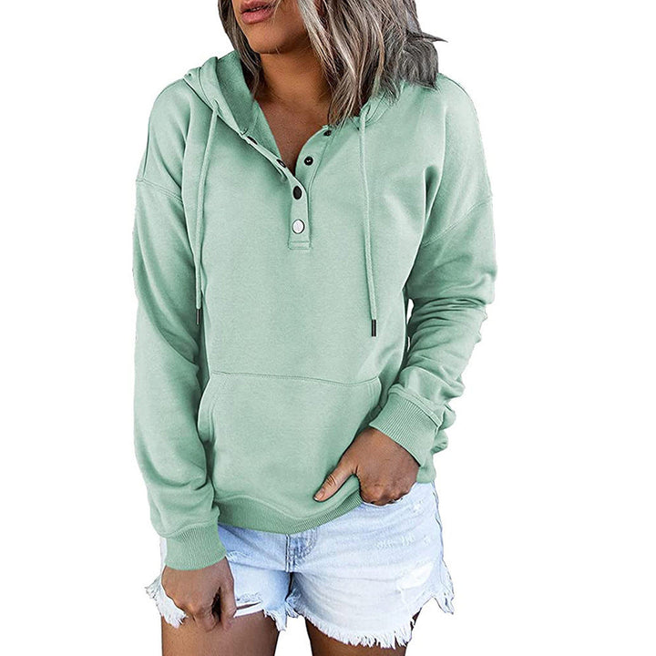 Damen Kapuzenpullover mit Knopfdetails und weichem Fleece-Material