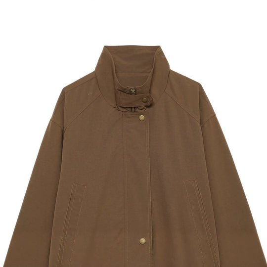 Damen Übergangsjacke mit Stehkragen, Tunnelzug und Utility-Taschen Nord Taschen