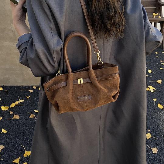 Damen trendige Hobo-Bag aus hochwertigem Wildleder Nord Taschen