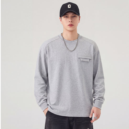 Herren Oversize Sweatshirt mit Brustklappe und Raglanärmeln Nord Taschen