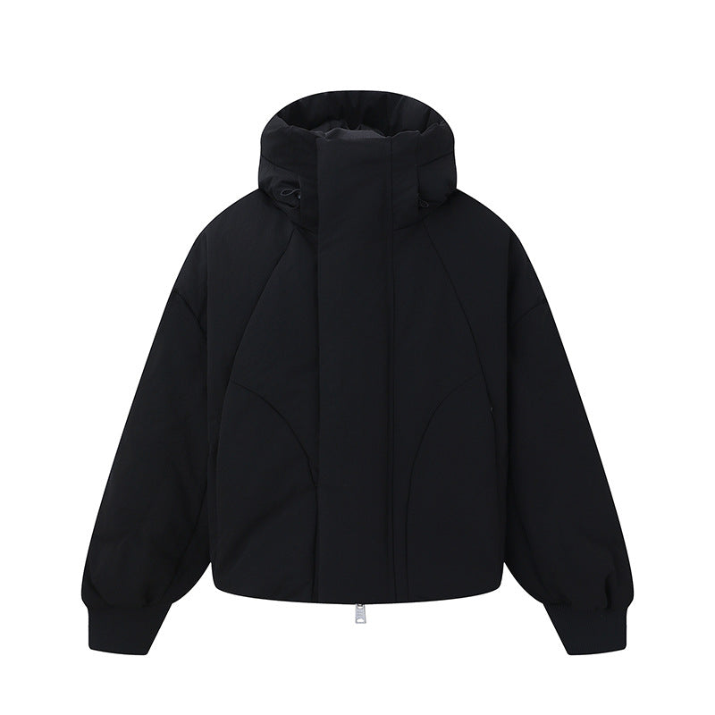 Damen Kurz geschnittene wattierte Steppjacke mit hohem Stehkragen und Ballonärmeln Nord Taschen