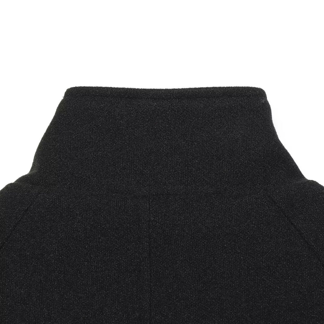 Damen Kurzer Doppelreihiger Wollmix-Cape‑Mantel mit hohem Stehkragen Nord Taschen