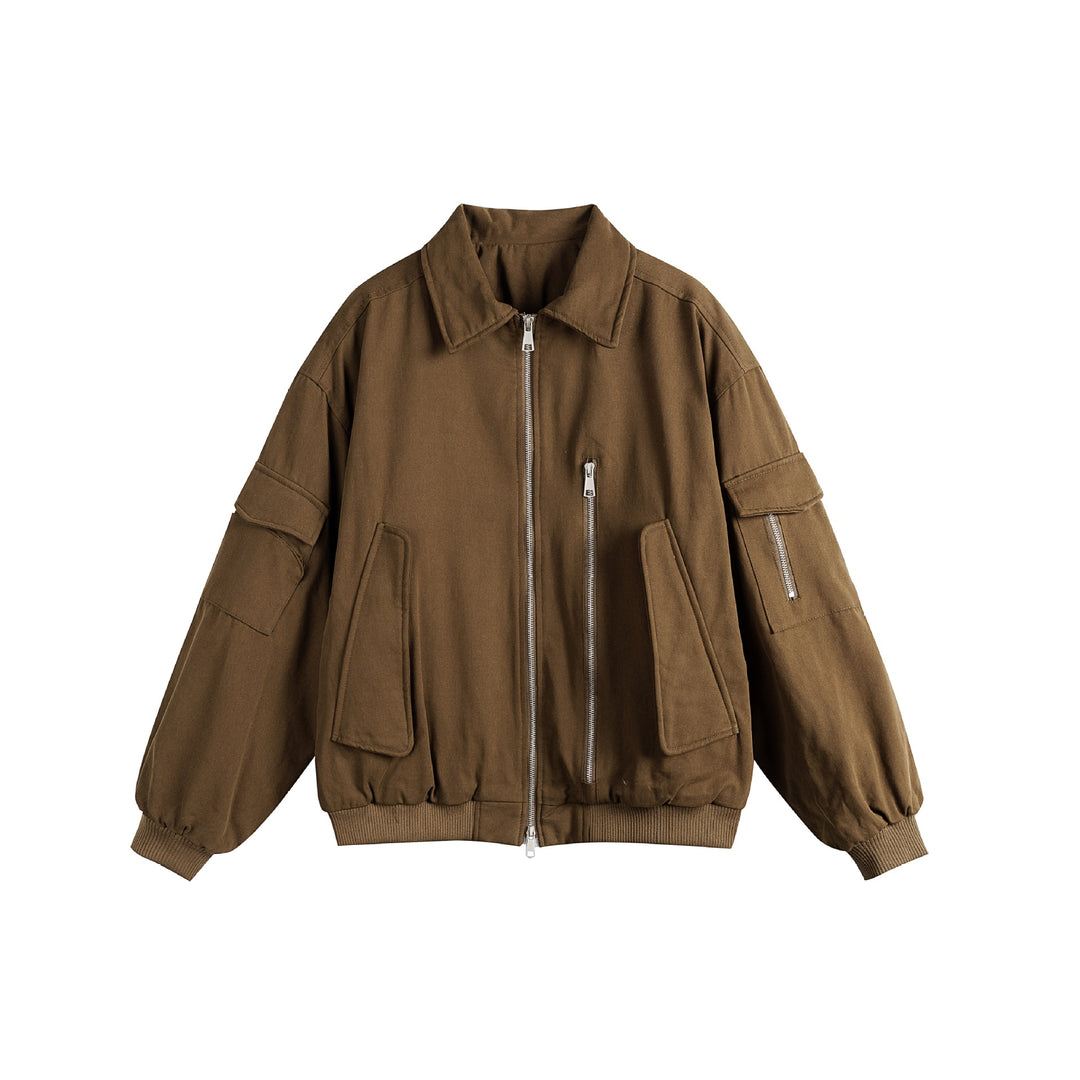 Unisex Boxy Utility-Blousonjacke mit Zip-Details und funktionalen Pattentaschen Nord Taschen