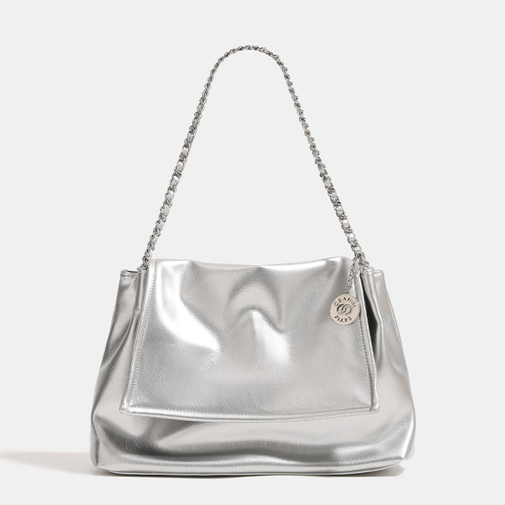 Damen Tasche mit luxuriösem Metallic-Finish und dekorativem Kettenriemen Nord Taschen