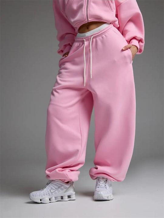 Damen Bequeme Baggy-Hose mit elastischem Bund und Kordelzug Nord Taschen
