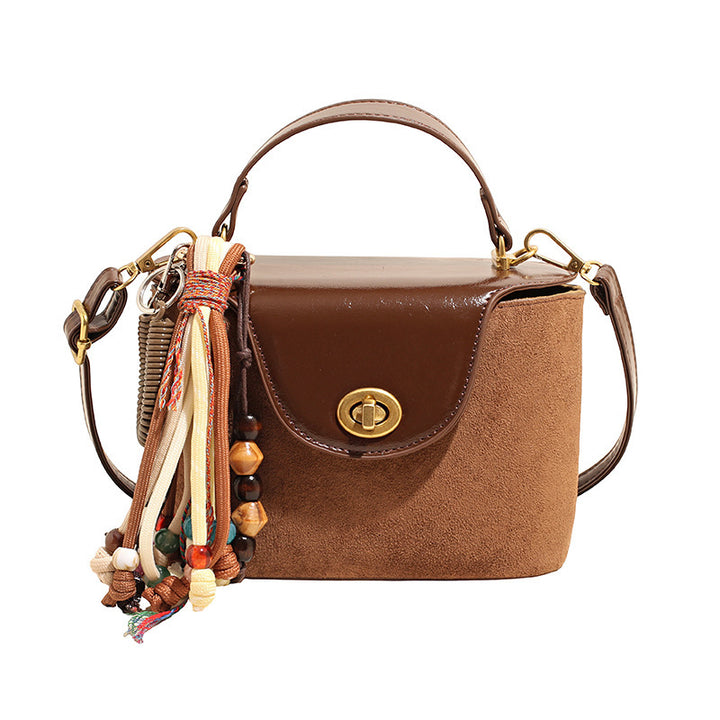 Damen Umhängetasche mit eleganten Quasten und abnehmbarem Schulterriemen Nord Taschen
