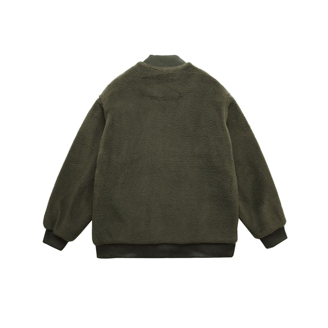 Herren Teddy-Fleece Bomberjacke mit Utility-Taschen und Nylon-Einsätzen Nord Taschen