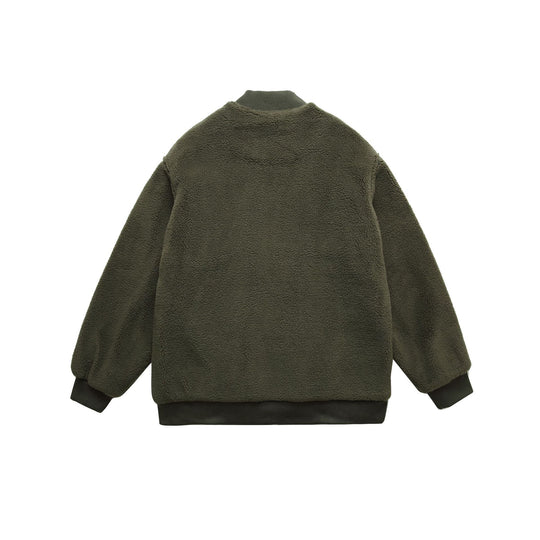 Herren Teddy-Fleece Bomberjacke mit Utility-Taschen und Nylon-Einsätzen Nord Taschen