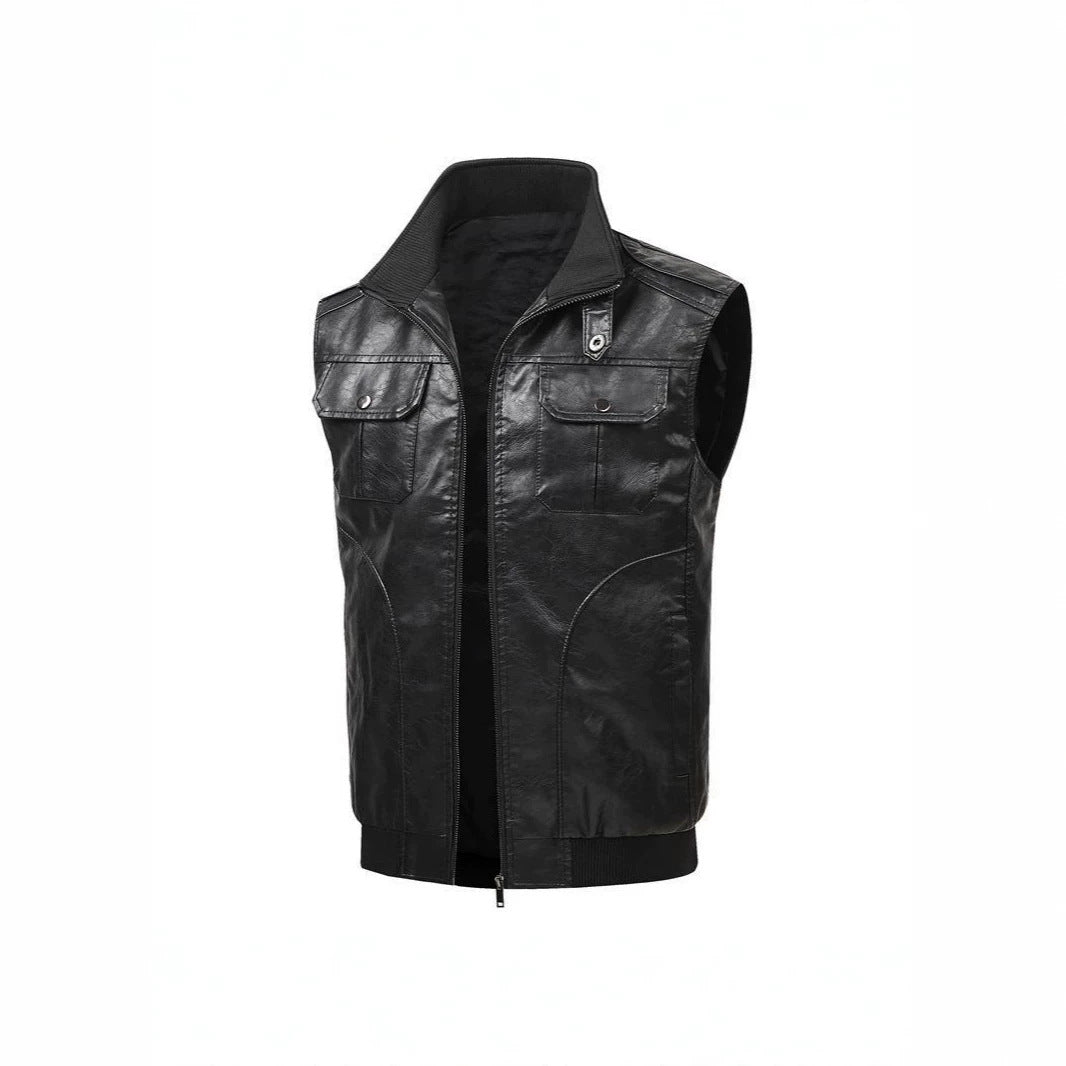Herren Robuste Lederweste Nord Taschen