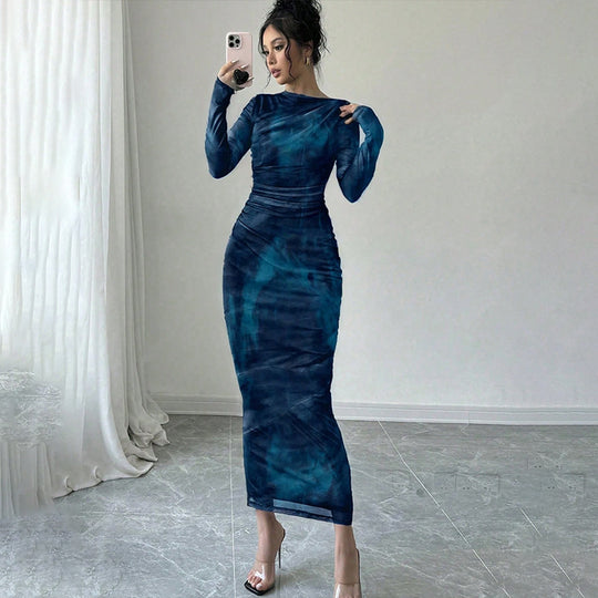 Damen Elegantes Wickelkleid mit Struktur Nord Taschen