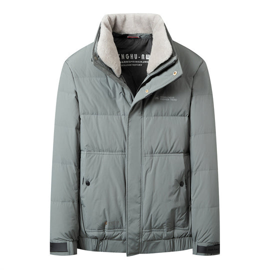 Herren Kurze Steppjacke mit hohem Kunstfellkragen, wasserabweisender Außenhülle und Thermoisolierung Nord Taschen