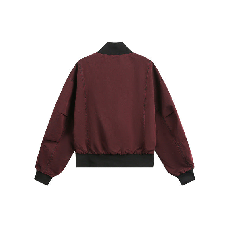 Unisex Kurz geschnittener Satin‑Bomber im Boxy‑Cut mit kontrastierendem Rippkragen und Ballonärmeln Nord Taschen