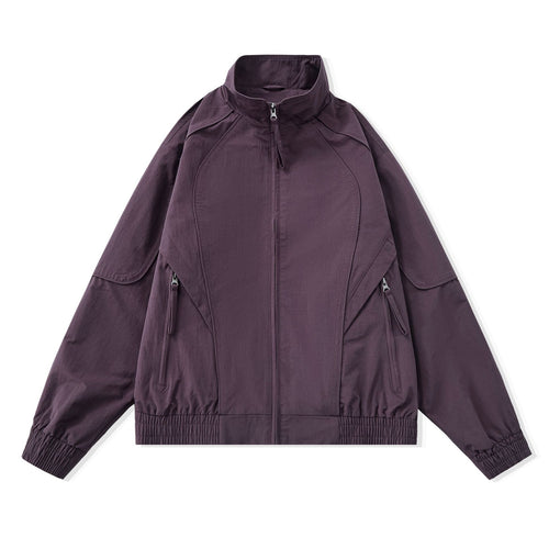Damen Kurze Boxy‑Utility‑Jacke mit ergonomischen Teilungsnähten, hohem Stehkragen und Kordelzug Nord Taschen