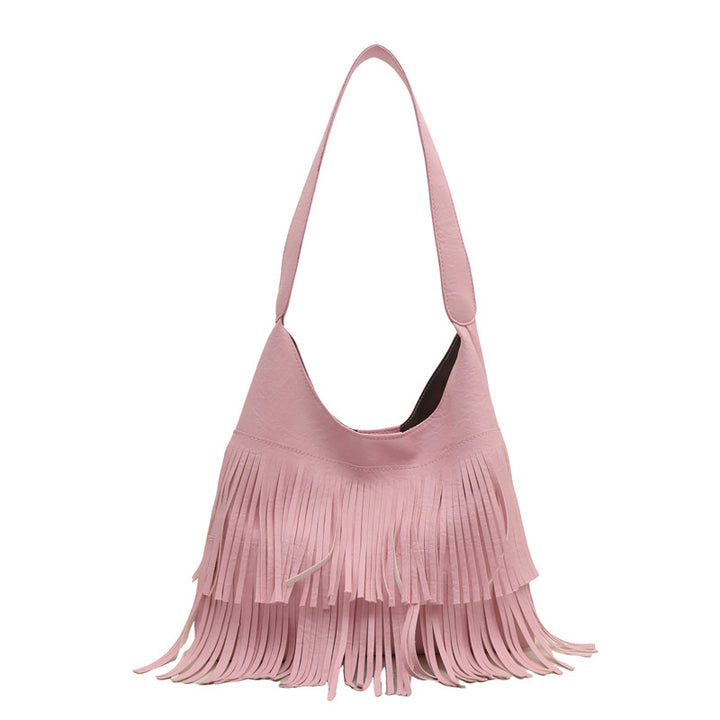 Damen Umhängetasche mit fransigem Design und robustem Tragegriff Nord Taschen