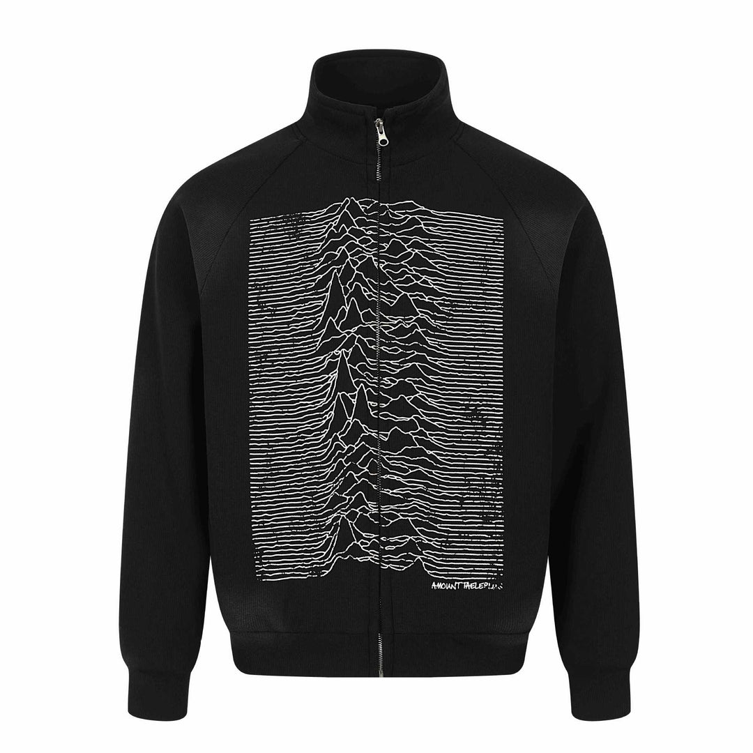 Unisex Grafik-Trainingsjacke mit Stehkragen, Raglanärmeln und durchgehendem Reißverschluss Nord Taschen