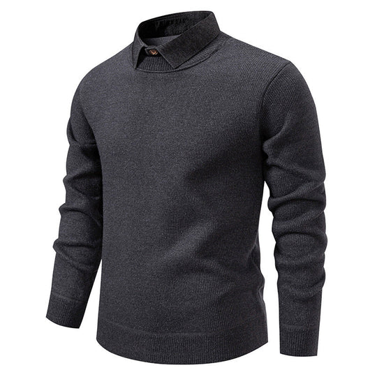 Nord Taschen | Herren Strickpullover mit Kontrastkragen