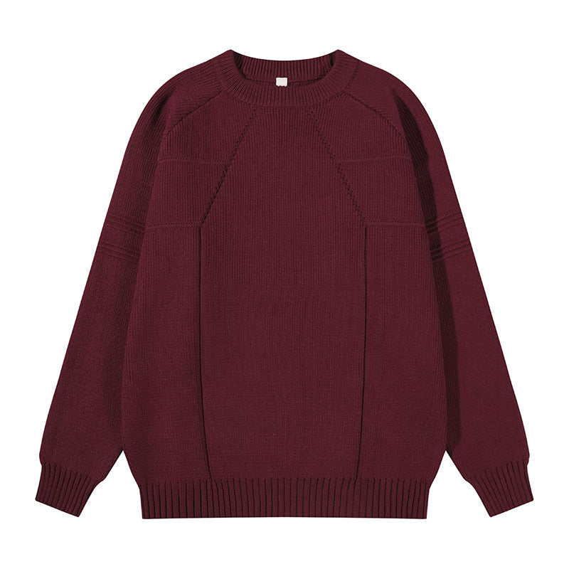 Unisex Grobgestrickter Oversize-Pullover mit Raglanärmeln und strukturierten Einsatznähten Nord Taschen