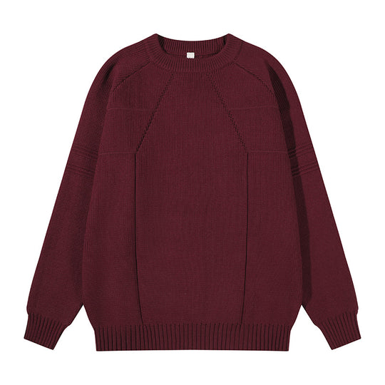 Unisex Grobgestrickter Oversize-Pullover mit Raglanärmeln und strukturierten Einsatznähten Nord Taschen