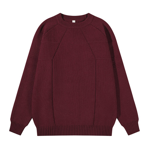 Unisex Grobgestrickter Oversize-Pullover mit Raglanärmeln und strukturierten Einsatznähten Nord Taschen