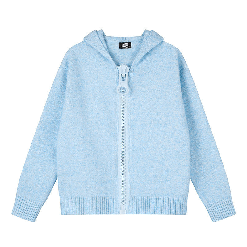 Damen Kapuzen-Strickjacke mit übergroßem Reißverschluss und softem Mohair-Mix Nord Taschen
