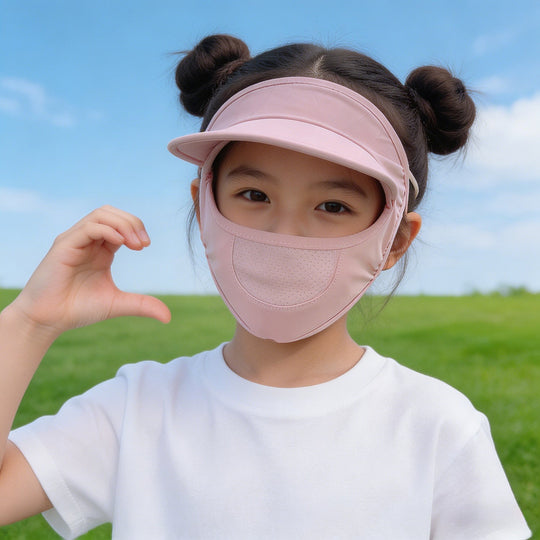Unisex nan Kinder-Sonnenvisier mit integrierter atmungsaktiver Gesichtsmaske, verstellbarem Nackengurt und perforierter Kinnpartie  Nord Taschen