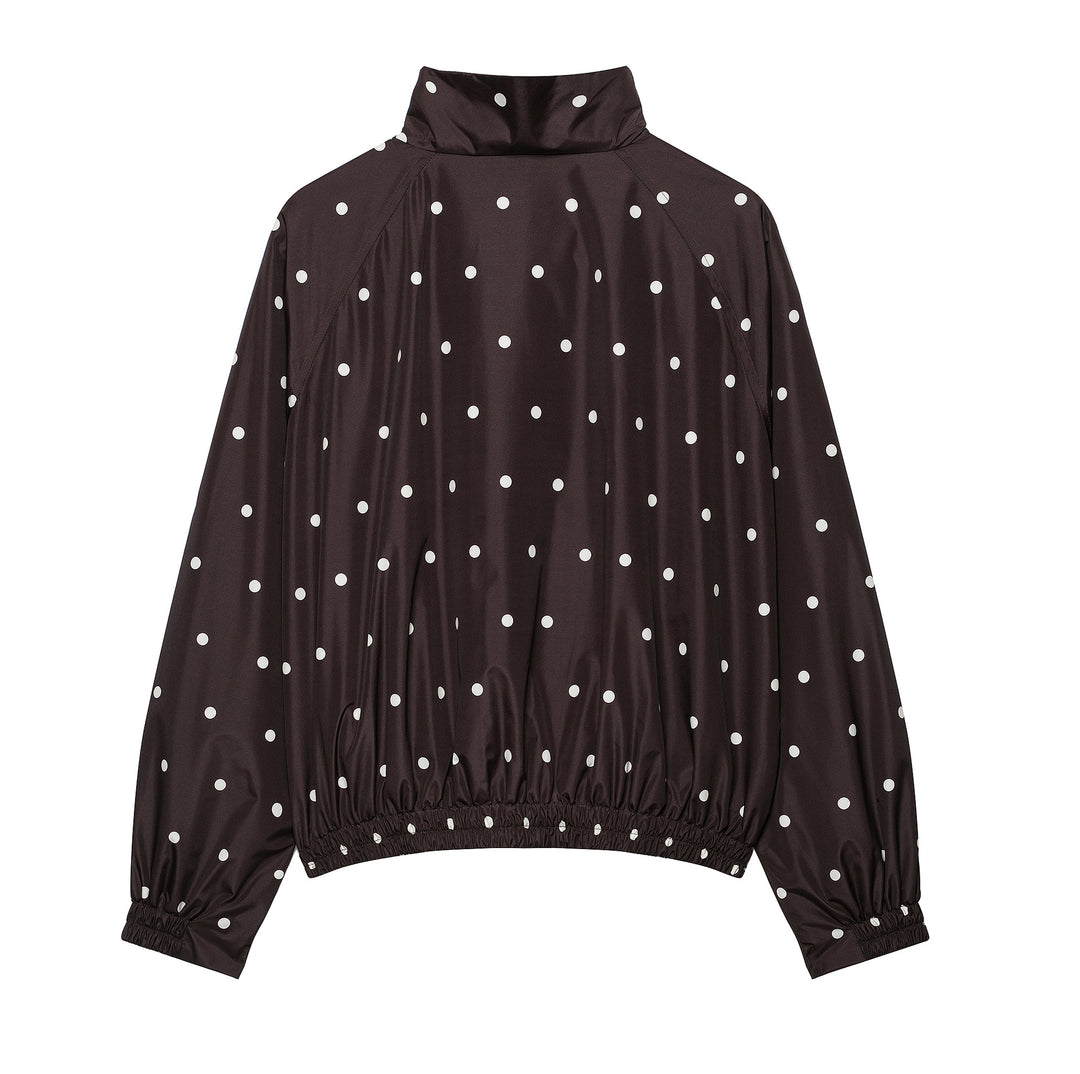 Damen Leichte wattierte Windjacke mit Stehkragen und Polka‑Dot‑Print Nord Taschen