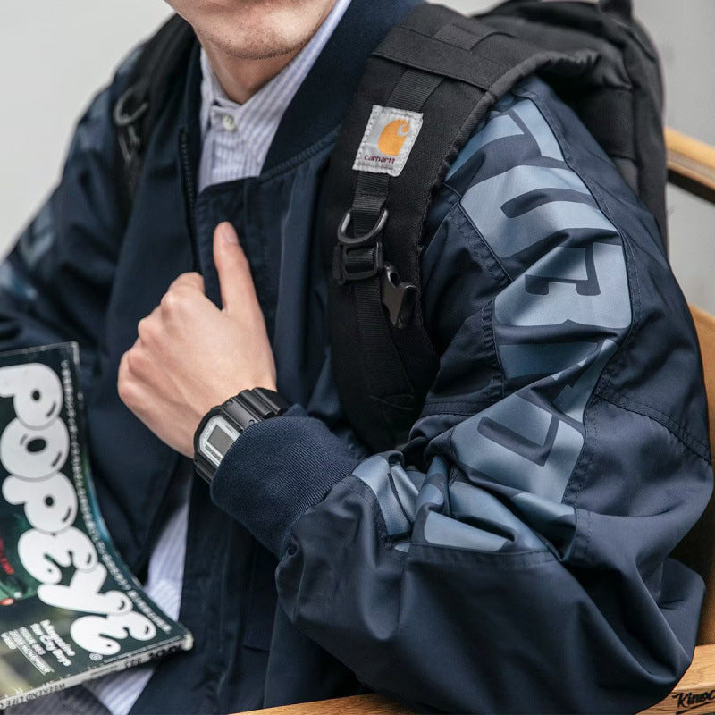 Unisex Leichte Oversize-Bomberjacke aus Nylon mit reflektierenden Ärmeln und Rippbündchen Nord Taschen