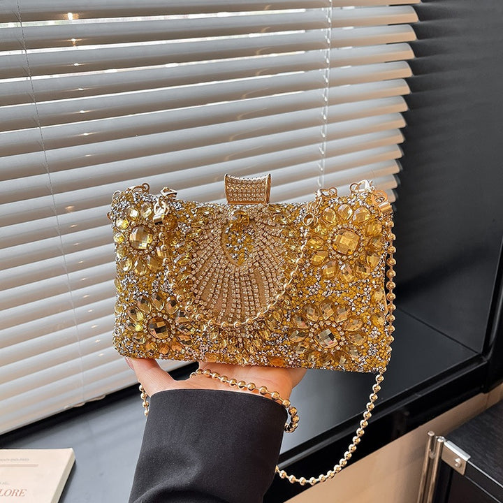 Damen Clutch-Tasche mit funkelnden Strass- und Perlenapplikationen Nord Taschen