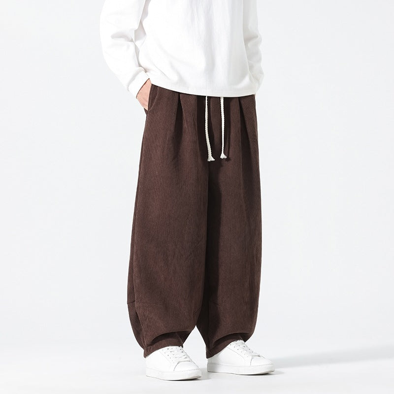 Herren Ballon‑Cordhose mit hoher Leibhöhe, Kordelzug und Faltenlegung Nord Taschen