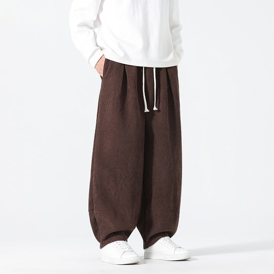 Herren Ballon‑Cordhose mit hoher Leibhöhe, Kordelzug und Faltenlegung Nord Taschen