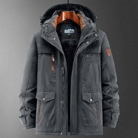 Herren Robuster gefütterter Field-Parka mit Teddyfutter, Kapuze und Multifunktions‑Taschen Nord Taschen