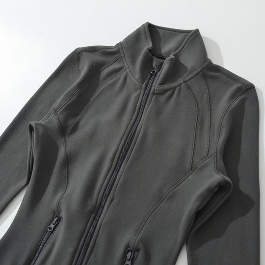 Damen Taillierte Funktions-Fleecejacke mit Stehkragen und formgebenden Teilungsnähten Nord Taschen