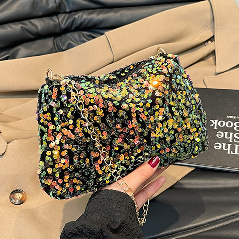 Damen Clutch-Tasche mit funkelnden Pailletten und praktischem Schulterriemen Nord Taschen