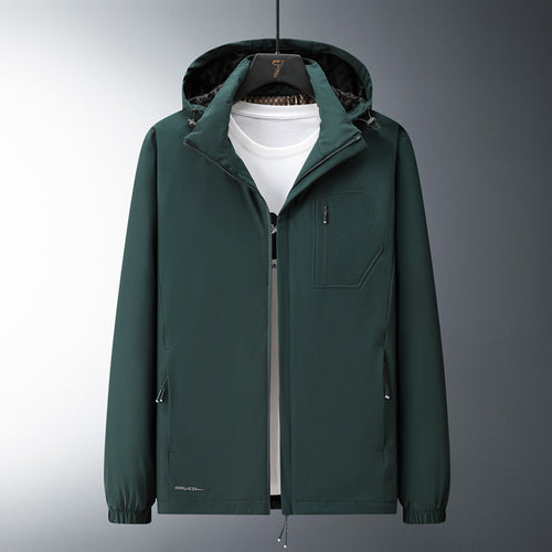 Herren Urban-minimalistische Softshell-Kapuzenjacke mit verdeckten Reißverschlüssen und elastischem Saum Nord Taschen