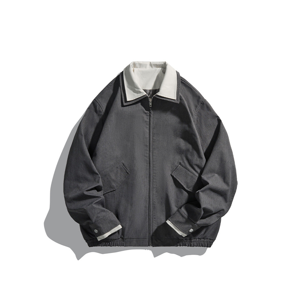 Herren Kurzjacke im Boxy‑Cut aus robustem Canvas mit kontrastierendem Umlegekragen Nord Taschen