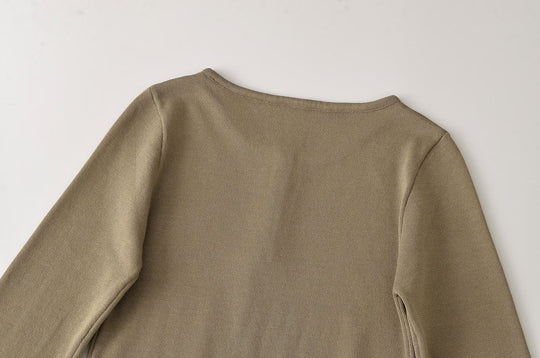 Damen Feinstrick-Longsleeve mit Henley-Knopfleiste und ausgestellten Trompetenärmeln Nord Taschen