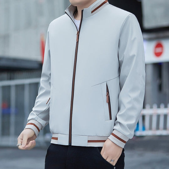 Herren Leichte Urban-Bomberjacke aus Softshell mit Stehkragen, Reißverschlusstaschen & kontrastierten Bündchen Nord Taschen